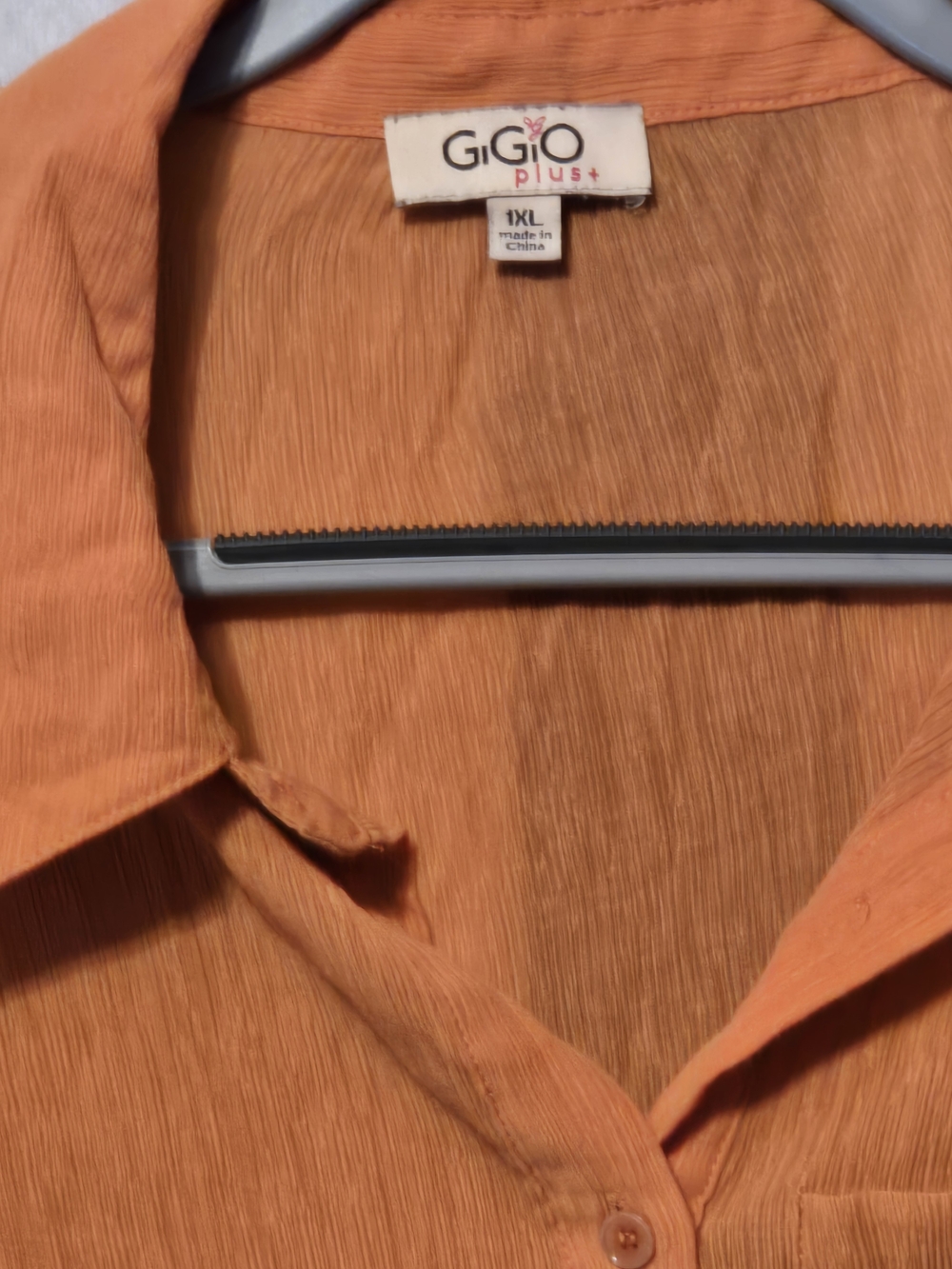 GIGIO Women's Button-Down Shirt Dress in Rust Orange - Picture 2 of 4
